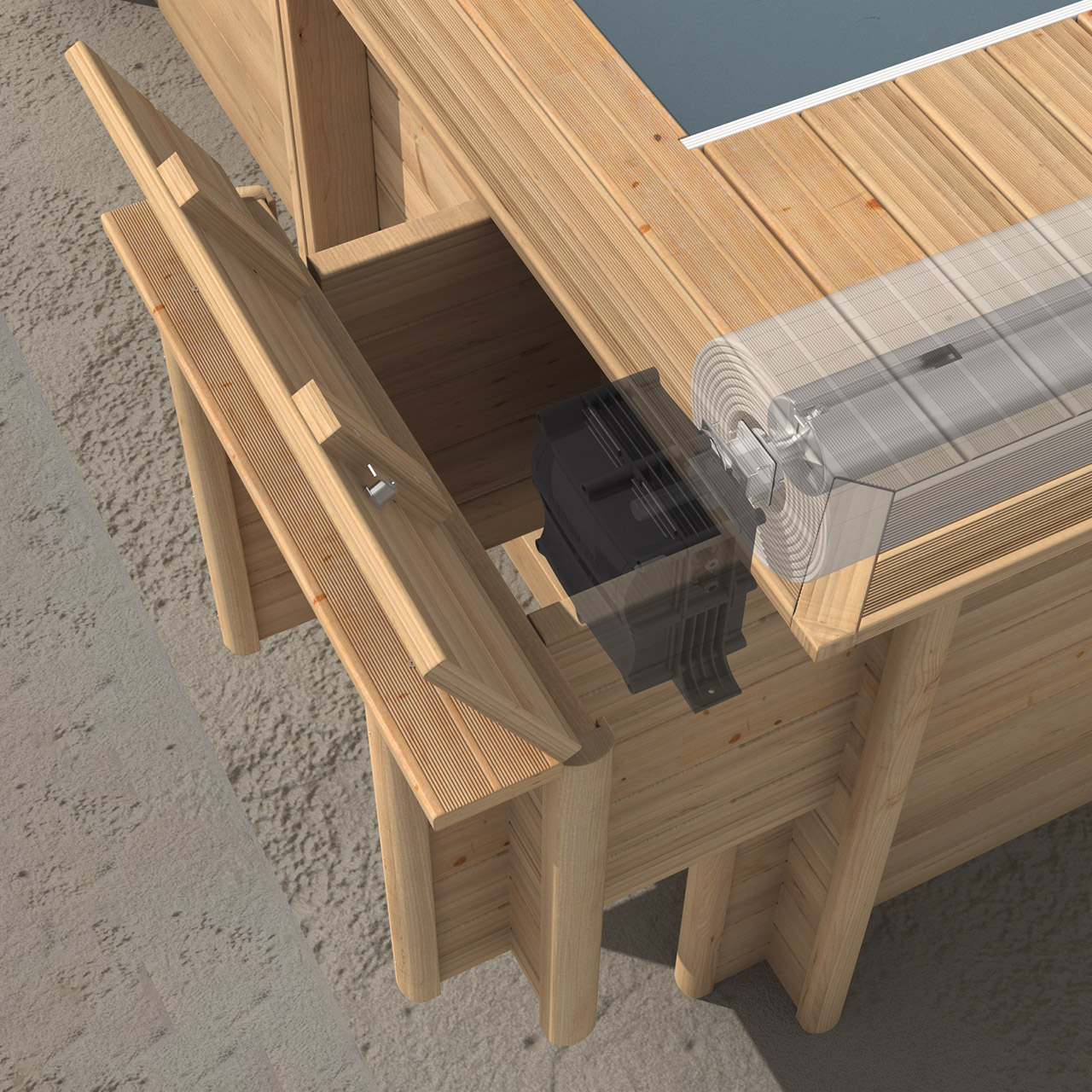 Holzschacht für eingebaute Urban Pool XL 6,5 x 3,5