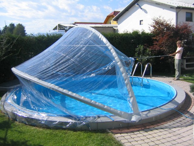 Cabrio Dome Poolüberdachung für Rundbecken 500cm Durchmesser