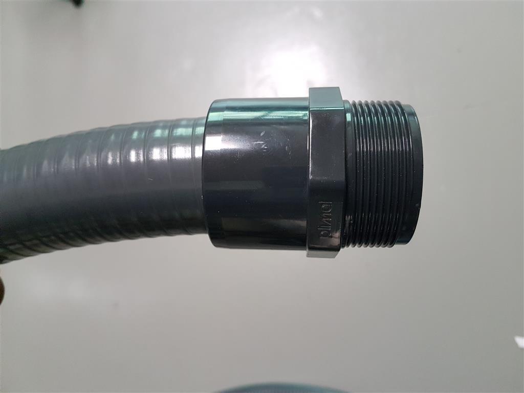 Übergangs-Muffennippel PVC grau Ø50 Klebemuffe-Außengewinde 1 1/2 Zoll - 50mm