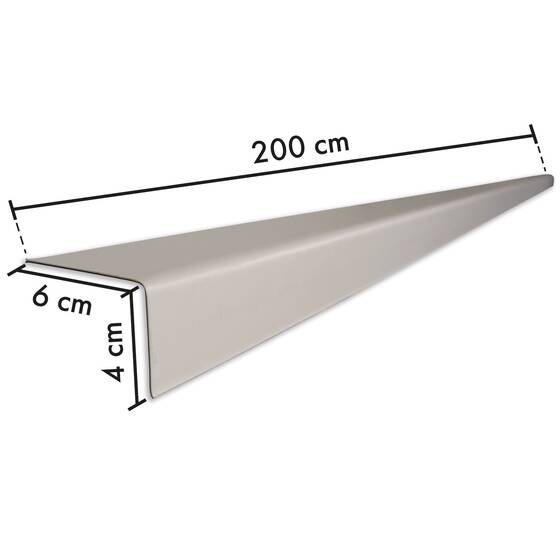 Folienwinkel | 4 x 6 x 200 cm | 1,2 mm stärke | außen beschichtet | grau