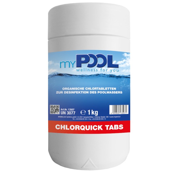 myPool Chlorquick Tabs schnelllöslich 1 kg Dose - Abverkauf !