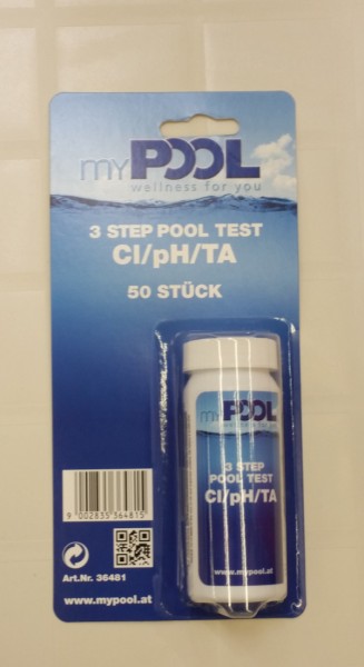 myPOOL Teststrips 50 Stück für Chlor/pH/TA